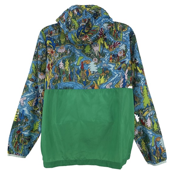 Bonobos Fielder Anorak Windbreaker Jacket Mens L Packable Hooded Blue Green - Picture 3 of 11